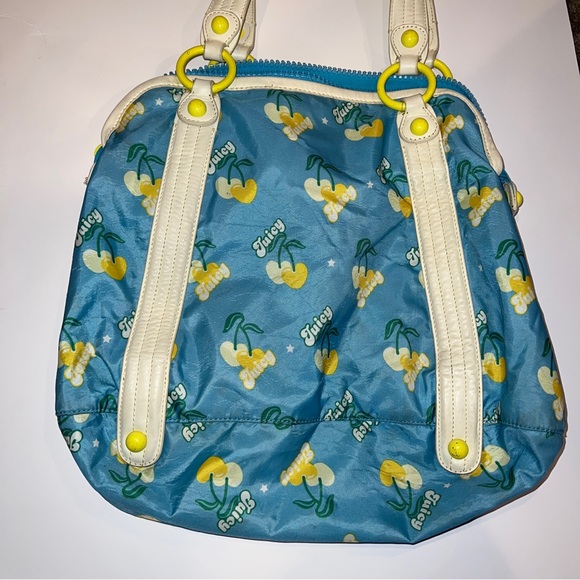 🍒 Vintage Super Rare Juicy Couture Purse Bag Blue Cherry Print Handbag 🍒 - Picture 4 of 13
